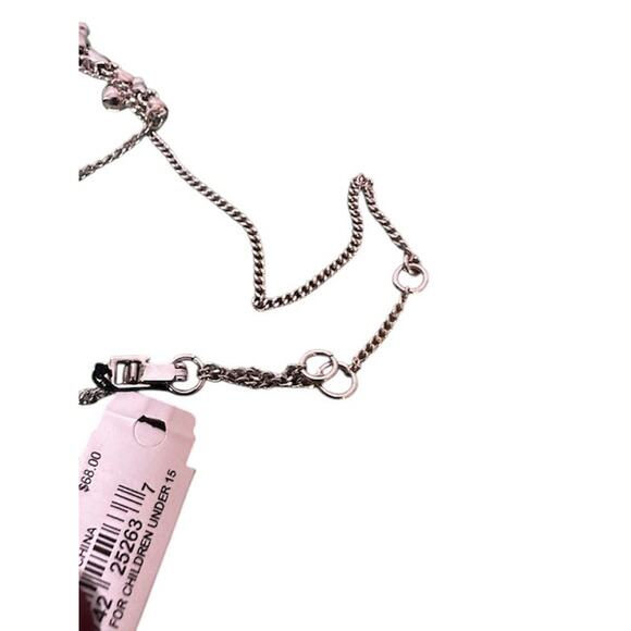 Givenchy Silver-Tone Multi Crystal Stone Pendant Y-Neck Necklace Women - Picture 5 of 6